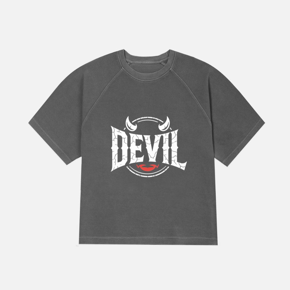 Devil Horns Typography Graphic T-Shirt