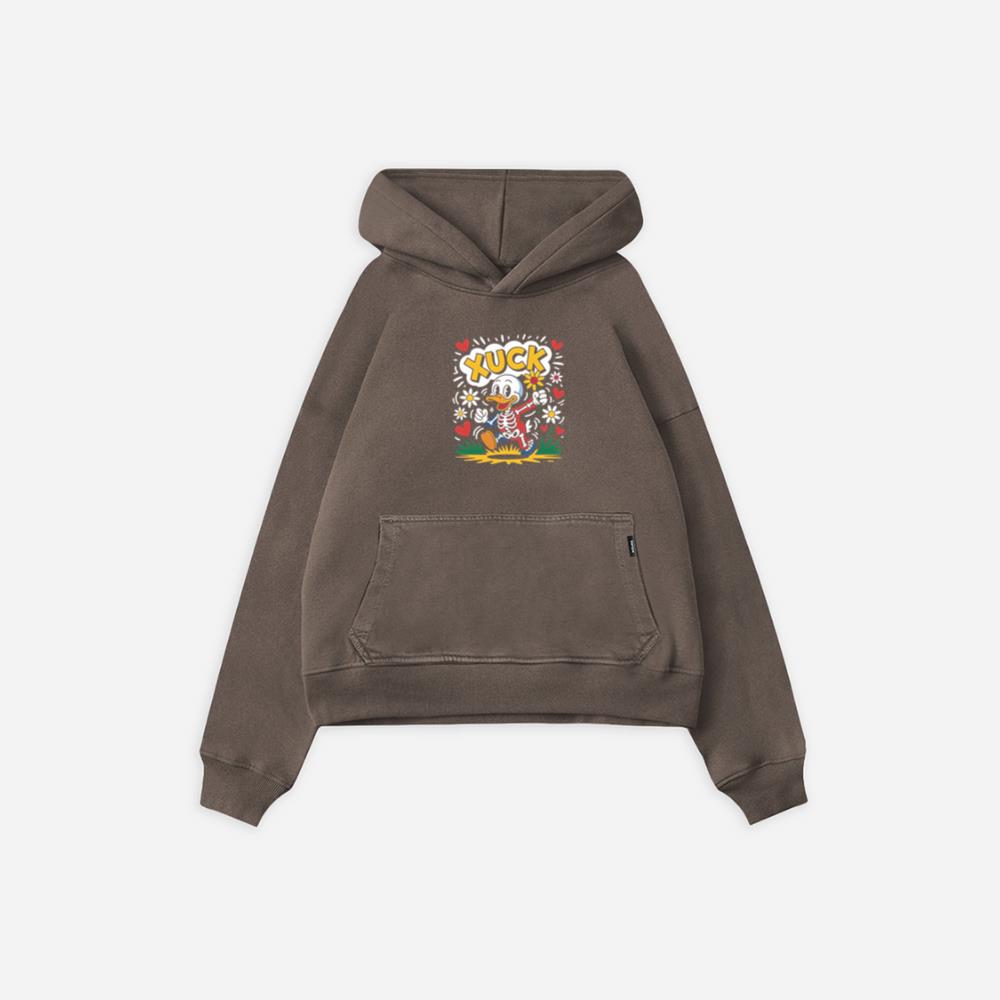 Duck Love Retro Cartoon Graphic Hoodie