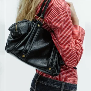 Women PU Leather Shoulder Bag Vintage Underarm Pouch Travel Top-Handle Bags Retro Crossbody Bags Designer Luxury Boston Handbags