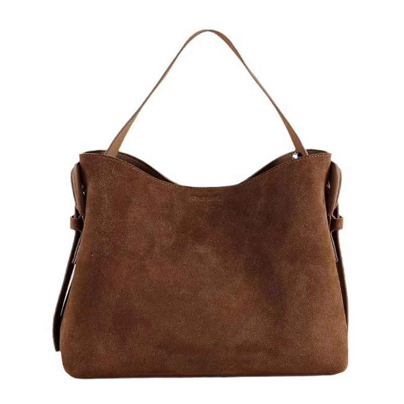 Suede Cowhide fashion ladeis shoulder cross brown bags luxury designer women coffe handbags angola red